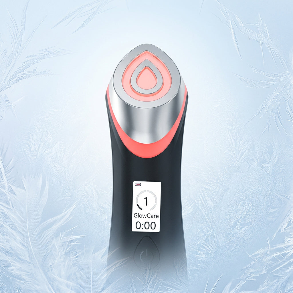 CryoGlow Microcurrent Device - close-up detail with frost